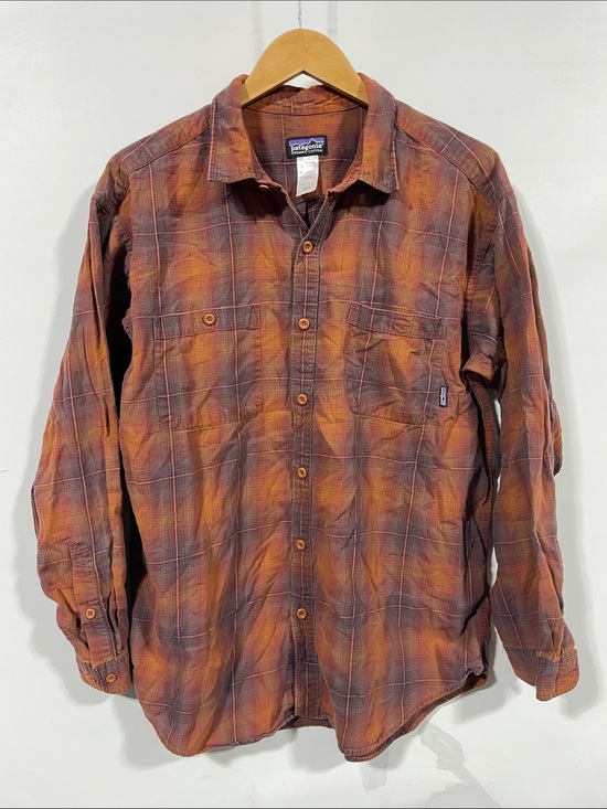 Patagonia Other - Patagonia Orange and Brown Plaid Flannel Shirt
